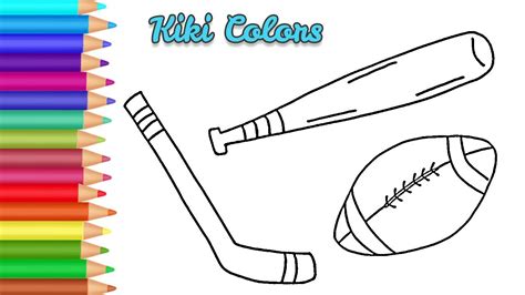 How To Draw Sports Equipment Drawing And Coloring Videos Youtube
