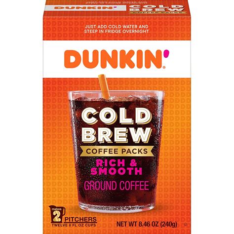 Dunkin Cold Brew Ground Coffee Packs 846 Ounces