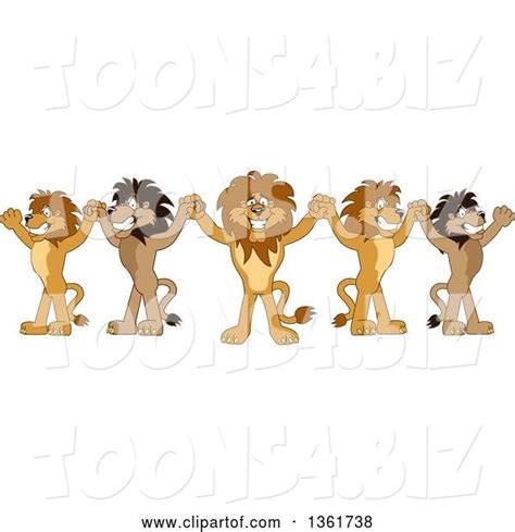 Stock prices may also move more quickly in this. Vector Illustration of Cartoon Team of Lion Mascots Cheering and Holding up Hands, Symbolizing ...