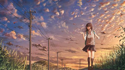 1920x1080 Anime Girl Going To School Laptop Full Hd 1080p Hd 4k Wallpapers Images Backgrounds