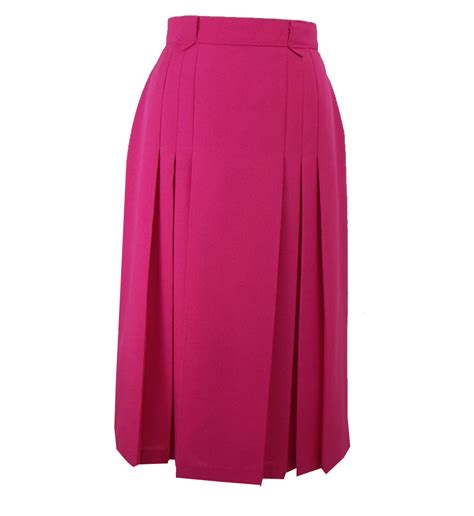 Bright Pretty Pink Vintage Semi Pleated Skirt Elizabeths Custom Skirts