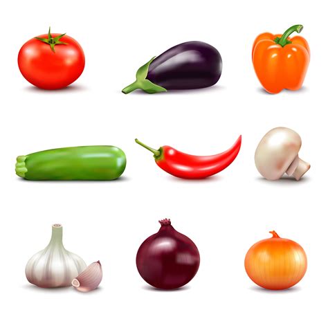 Set Of Fresh Vegetables Icons 471647 Vector Art At Vecteezy