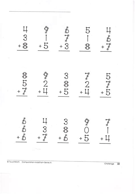 Touch Point Math Free Worksheets
