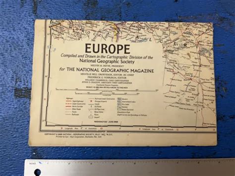 Vintage 1969 National Geographic Original Map Of Europe 1000 Picclick