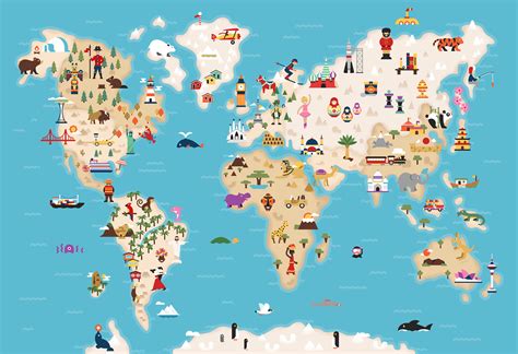 Illustrated World Map By Dom Flask On Dribbble