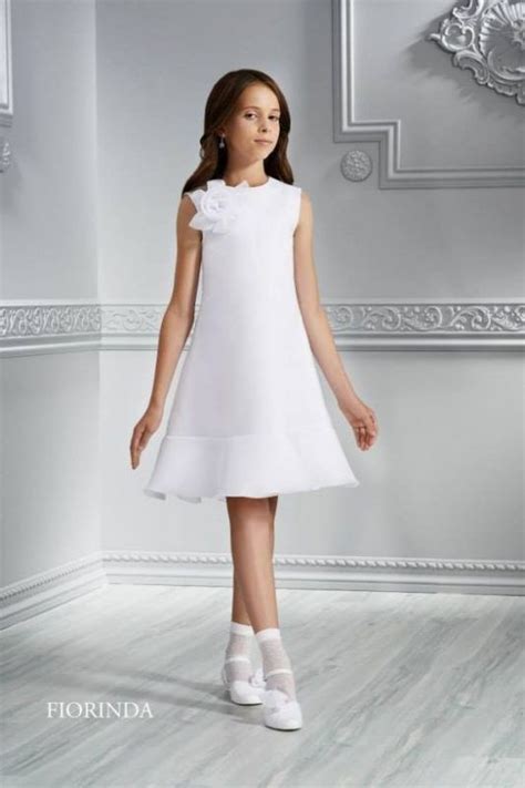 Vestido Corto Sencillo Blanco De Niña Para Comunion Vestidos Blancos