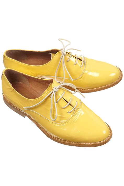 So Adorable Yellow Dress Shoes Yellow Flats Flat Lace Up Shoes