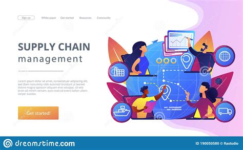 Supply Chain Management Concept Landing Page Stock Vector