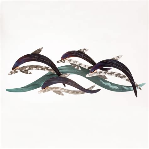 Dolphin Wave Metal Wall Sculpture