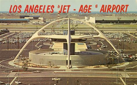 Vintage Postcard Lax Jet Age Airport Airport Tower Long Beach