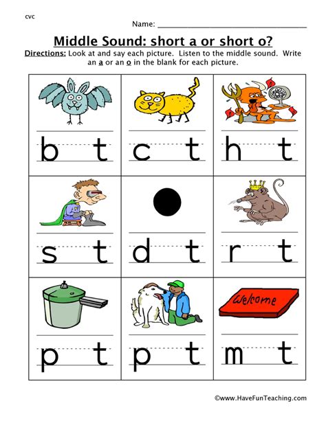 Vowel Sounds Vowel Worksheets Preschool Phonics Kindergarten Lets Images And Photos Finder