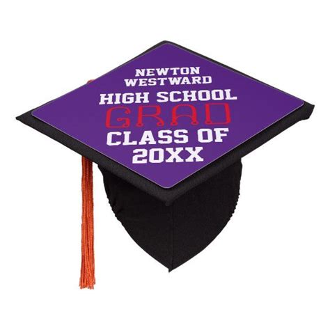 Graduation Class Of Year Purple White Graduation Cap Topper Zazzle
