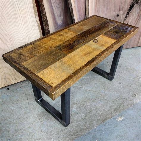 Rustic Coffee Table With Industrial Steel Legs By