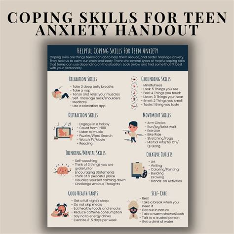 Anxiety Coping Skills Printable Handouts Bundle For Kids And Etsy