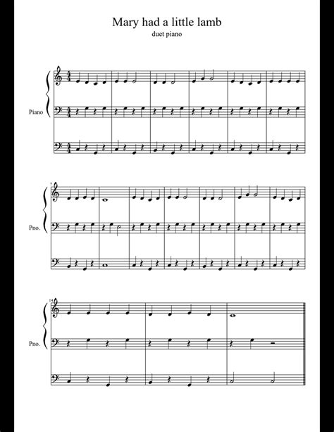 (open and click save to download a copy). Mary had a little lamb sheet music download free in PDF or ...