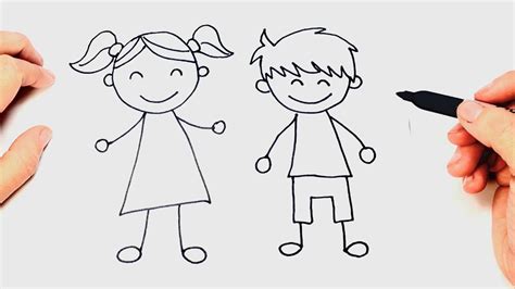 How To Draw A Children Step By Step Easy Childrens Drawing