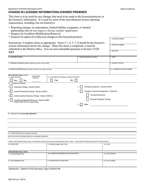 Form Abc 244 Fill Out Sign Online And Download Fillable Pdf