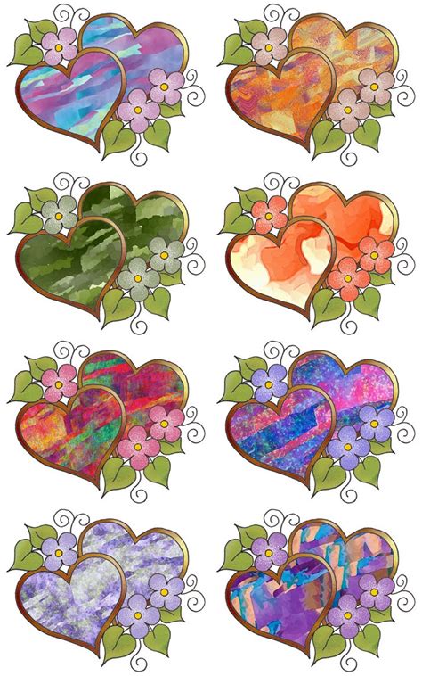 Artbyjean Love Hearts Digital Collage Sheets In Repeat Patterns