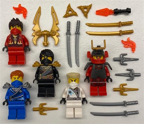5 Lego Ninjago Rebooted Minifigs Lot Kai Jay Cole Zane Nya Techno