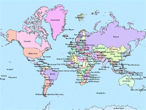 Carte Du Monde Carte Du Monde Noms Des Pays Planisphère à Imprimer