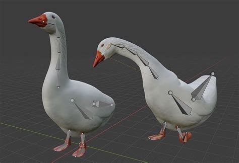 3d Model Goose Two Geese Vr Ar Low Poly Cgtrader