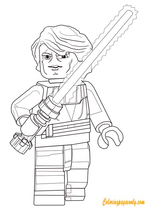 Veel plezier met de kleurplaten van star wars ! Anakin Skywalker from Lego Star Wars Coloring Page - Free ...