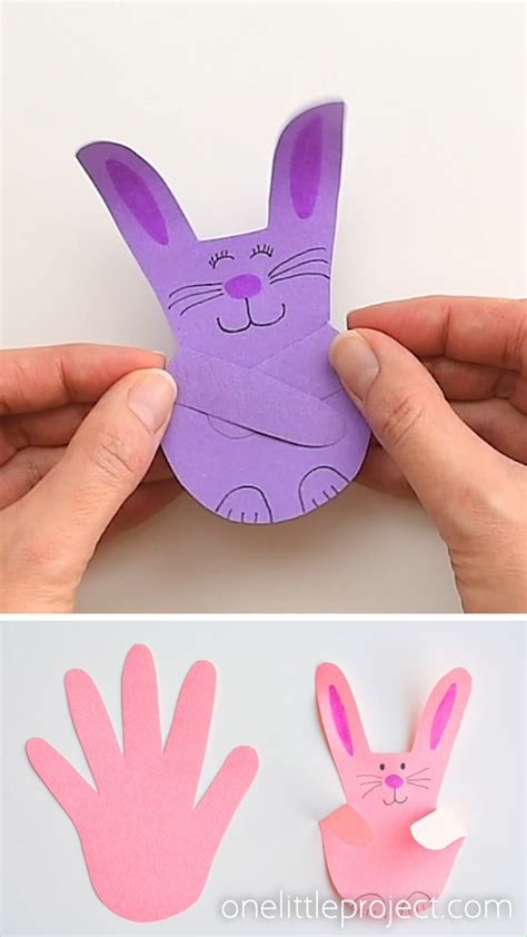 Paper Handprint Bunnies Easy Easter Craft Using Construction Paper