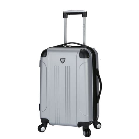 Travelers Club Chicago 20 Hardside Rolling Carry On Luggage Silver