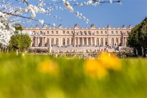 Chateau De Versailles During Spring Time In Paris France Stock Photo
