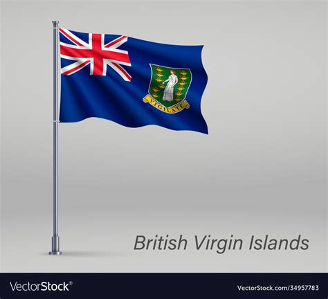 waving flag british virgin islands territory vector image