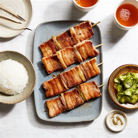 Ton Negima Grilled Pork Belly And Scallion Skewers Recipe Epicurious