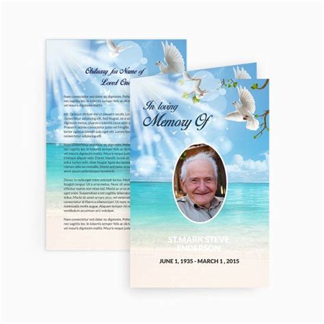 40 Funeral Memorial Card Template Markmeckler Template Design