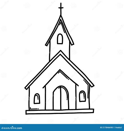 Church Doodle Vector Icon Drawing Sketch Illustration Hand Drawn