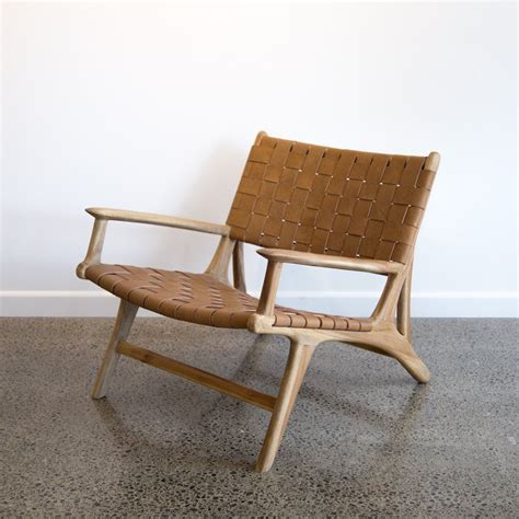 Hyde sling chair white by hawthorne group. Leather Weave Occasional Chair (Tan)