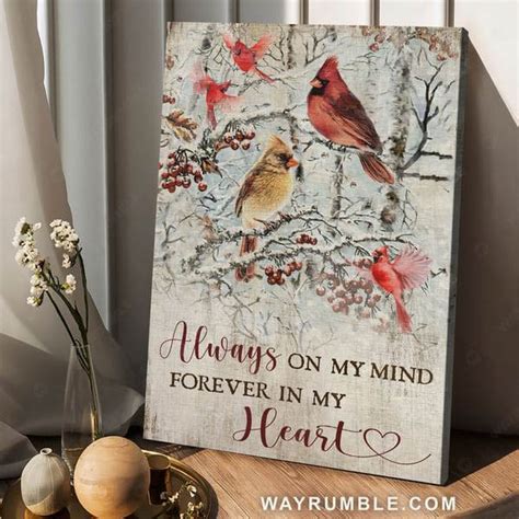 Cardinal Bird Always On My Mind Forever In My Heart Fridaystuff