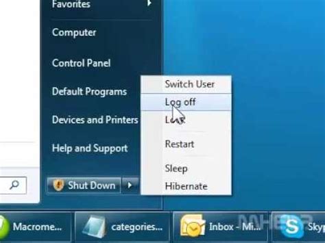 Before windows shuts down, it attempts to properly close all running processes. How to log off in Windows 7 - YouTube