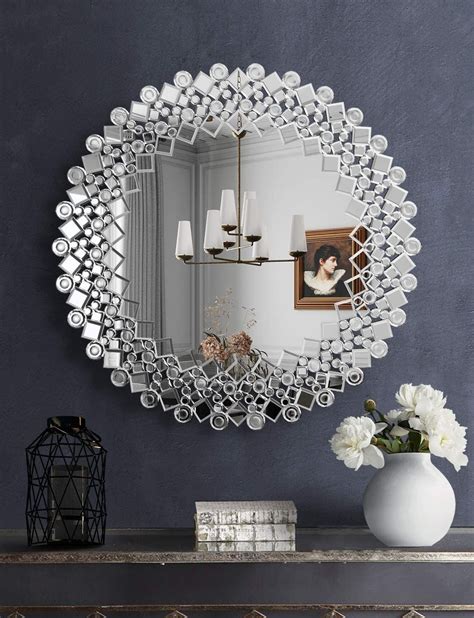 Muausu Round Decorative Wall Mirror Gorgeous Luxury Mirrors For Bedroom Livingroom Hallway 31