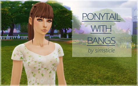 Simssticle Ponytail With Bangs ~ Sims 4 Hairs