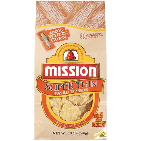 mission® restaurant style super thin tortilla triangles 13 oz bag
