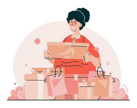 Best Premium Shopaholic Woman Illustration Download In Png And Vector Format