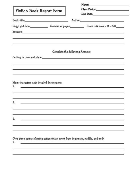 Book Report Template 4th Grade Sampletemplatess