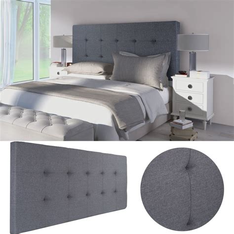 Des promotions toute l'année sur conforama ! Tête de lit capitonnée en tissu 160x58 cm grise anthracite Accesso...