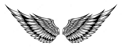 Premium Vector Vector Angel Wing Tattoo Design