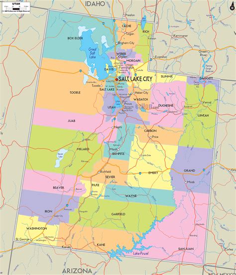 Utah Map By County Darla Emeline