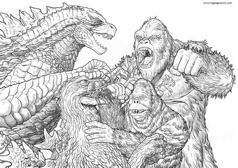 Godzilla Vs Kong Coloring Pages Printable Printable Word Searches