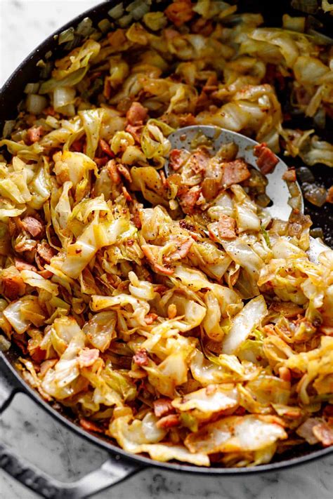 This southern fried cabbage recipe is just amazing! Fried Cabbage - Cafe Delites