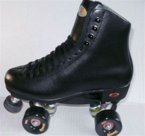Riedell Womens Black Leather Roller Skates Size 6 D Model 120 D