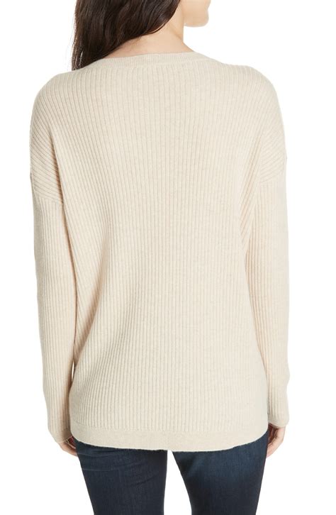 Eileen Fisher Boxy Ribbed Cashmere Sweater Lyst