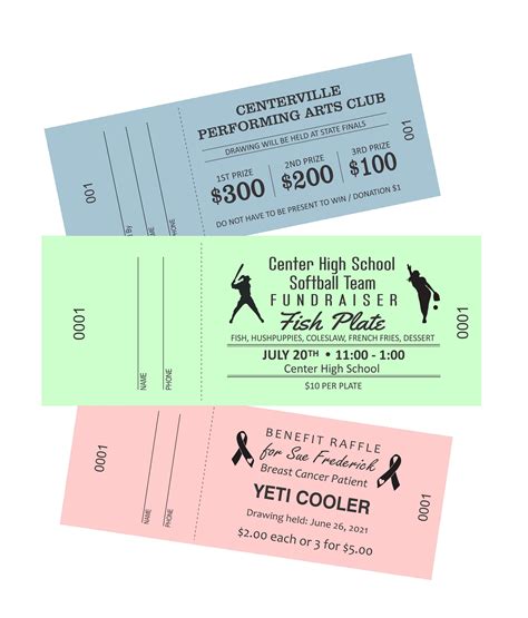 Custom Printed Numbered Raffle Tickets With Perforated Stub - Etsy