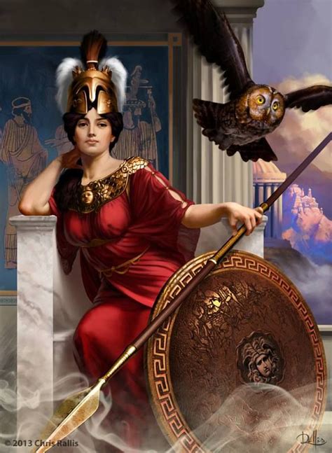 Athena The Goddess Of Wisdom And War Born From The Head Of Zeus